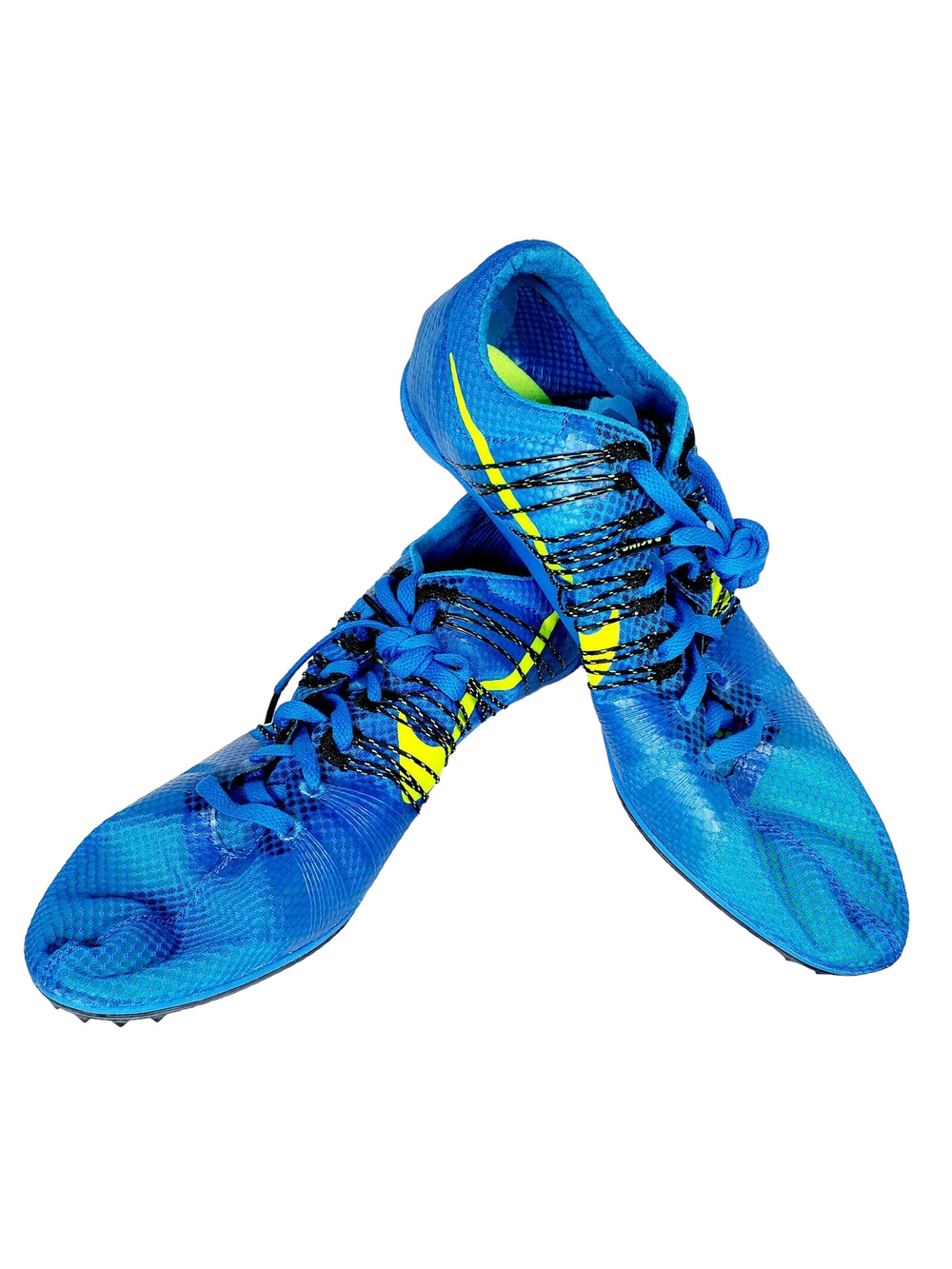NIKE Victory 2 Blue Volt Mid Distance Track Spikes Shoes MENS 11.5. 555365